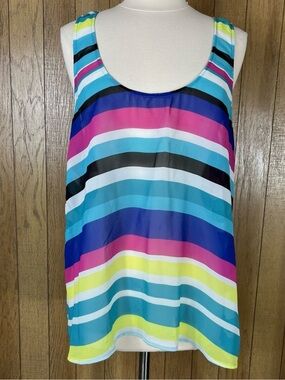 Torrid Colorful Striped Scoop Neck Tank Top